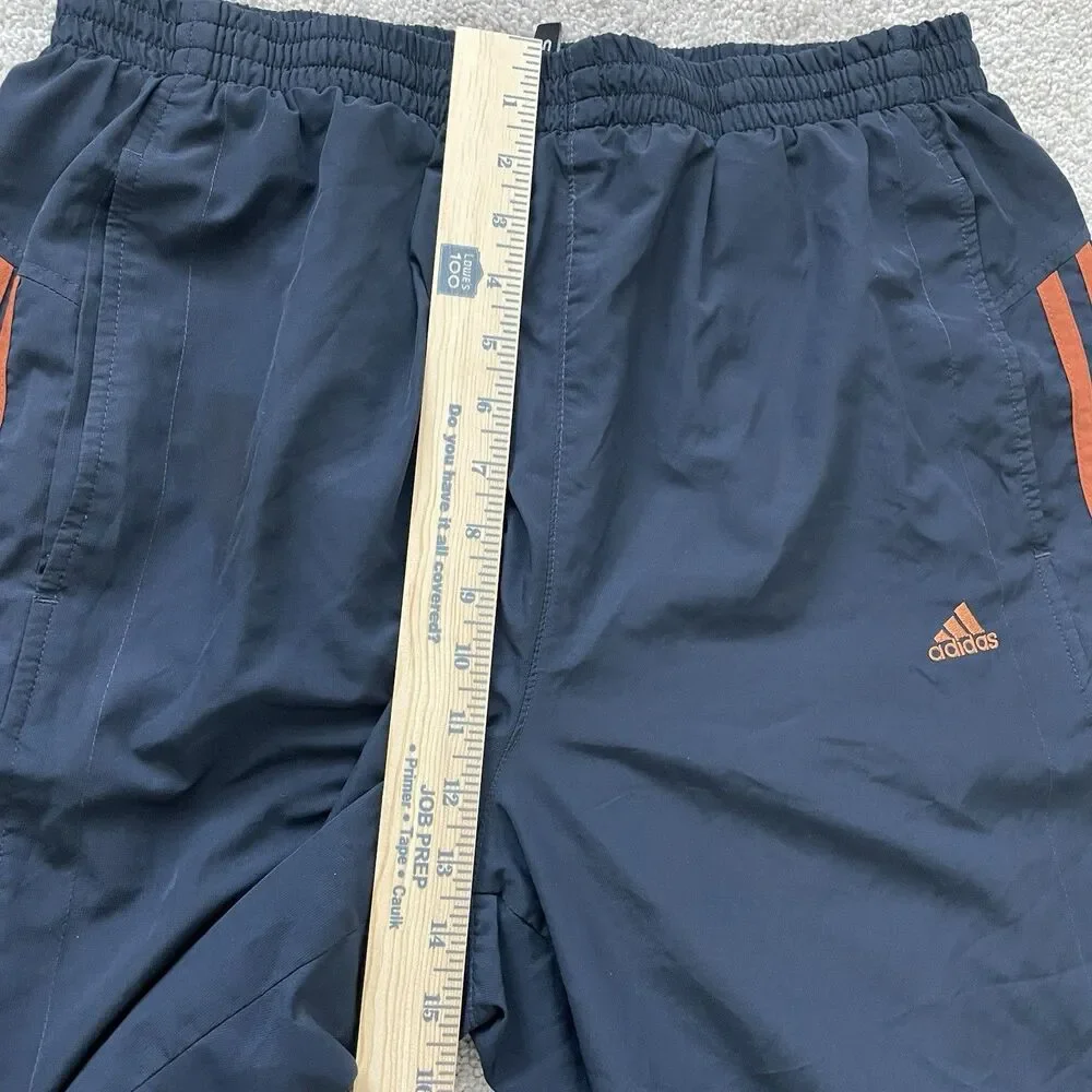 Adidas Baggy Track Pants VTG Y2K Mens Large Navy Blue Orange stripes Wide Leg
